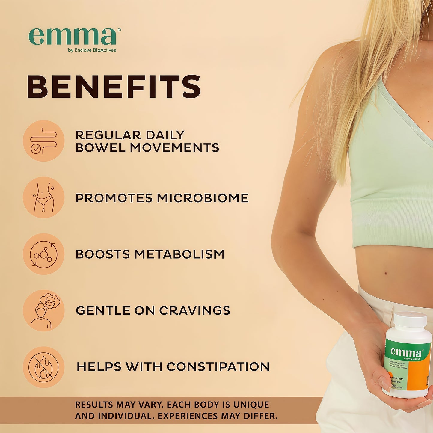 Emma: Dr. Endorsed Supplement for Constipation, Gas & Bloating Relief | Doctor endorsed formula with berberine, resveratrol & quercetin for leaky gut & constipation relief.